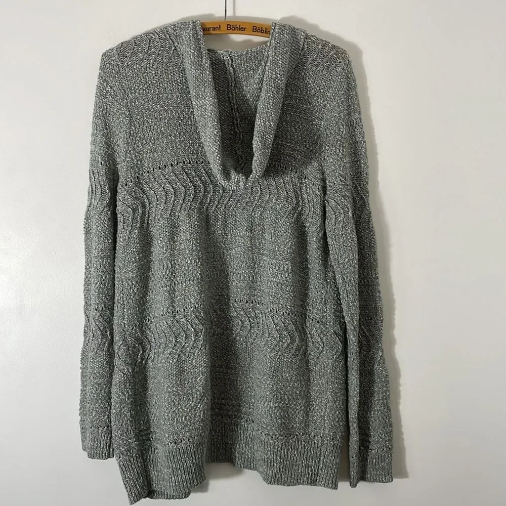 Abercrombie & Fitch Kids Gray Knit Open Cardigan/Duster w Hood Size 15/16 - Picture 5 of 6